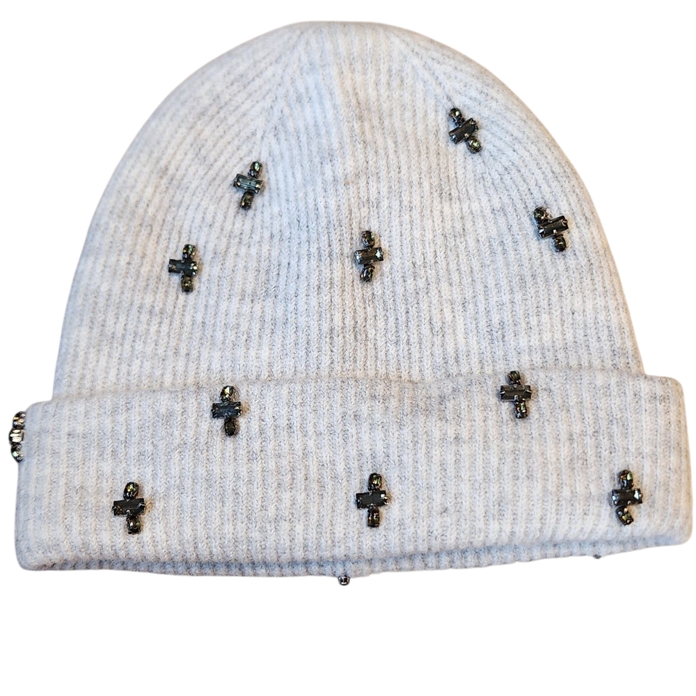 J. Crew Embellished Knit Beanie